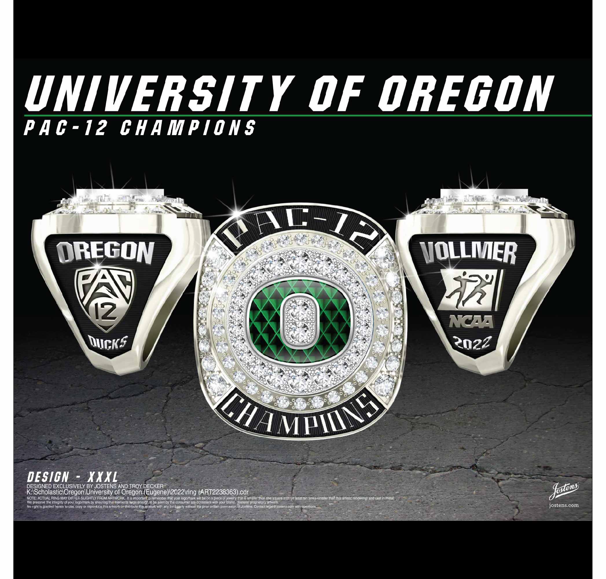 University of Oregon Men's Track & Field 2022 Pac-12 Championship Ring